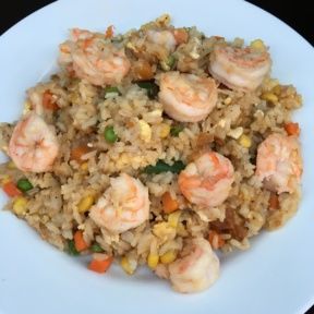 Gluten-free Shrimp Fried Rice with veggies